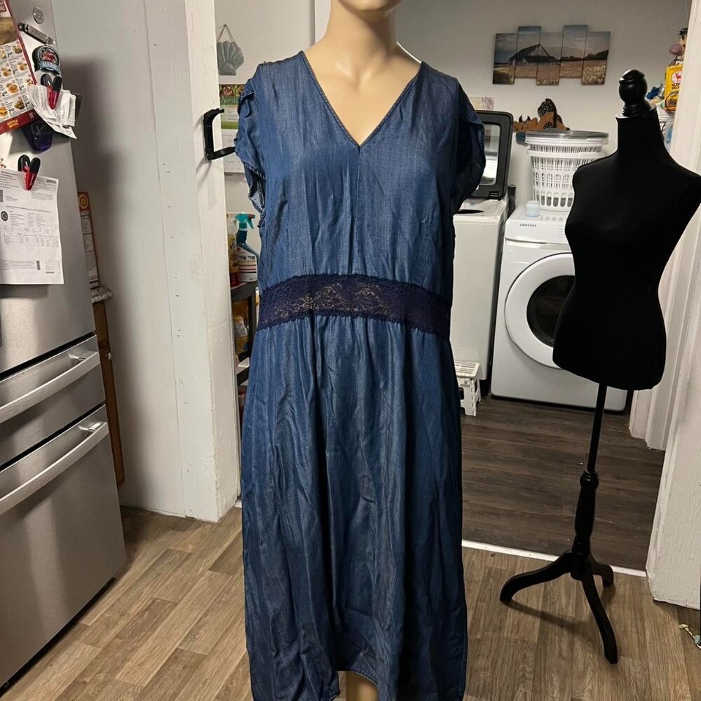 Women's Blue and Navy Dress